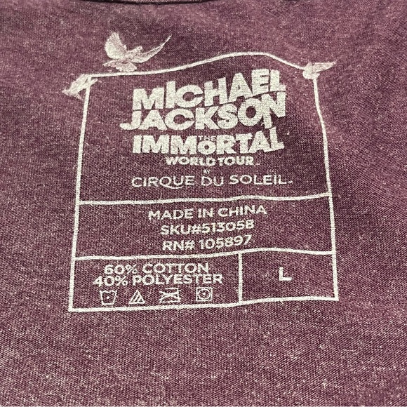 Michael Jackson Women SZ Large Purple Immortal World Tour Cirque Du Soleil Shirt - Picture 2 of 7